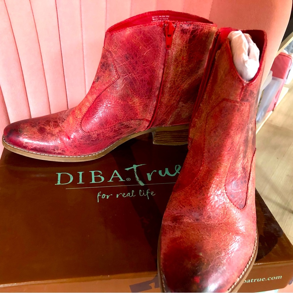 Diba True red ankle boots